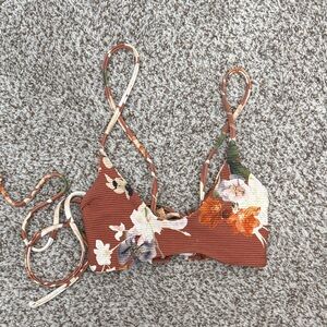 Boys + Arrows Floral Bikini Top with Straps